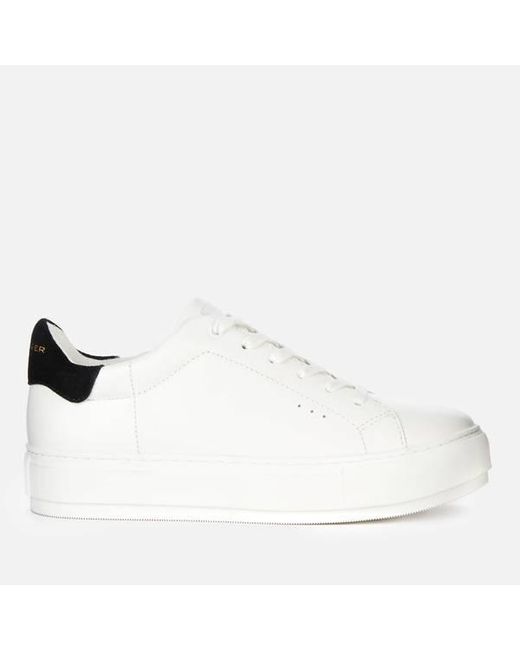 black leather flatform trainers