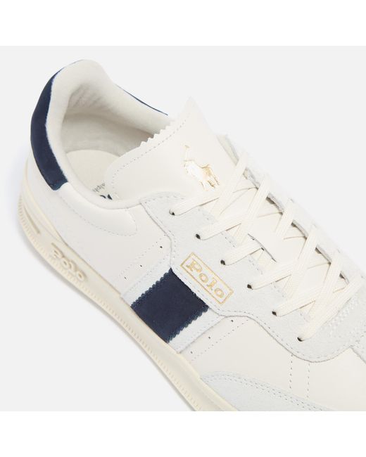 Polo Ralph Lauren Blue Heritage Area Leather And Suede Trainers for men