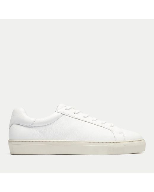 Walk London White Harrison Leather Cupsole Trainers for men