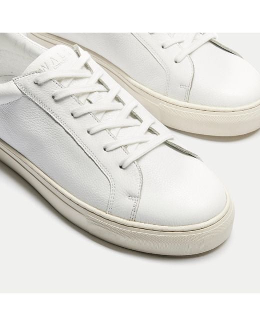 Walk London White Harrison Leather Cupsole Trainers for men