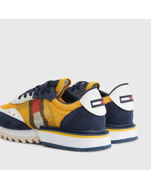 Tommy Hilfiger Cleat Mixed-texture Sneakers for Men | Lyst