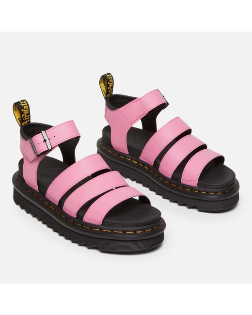 Dr. Martens Pink Blaire Leather Strappy Sandals