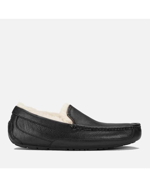 Ugg Black Men's Ascot Leather Slippers for men