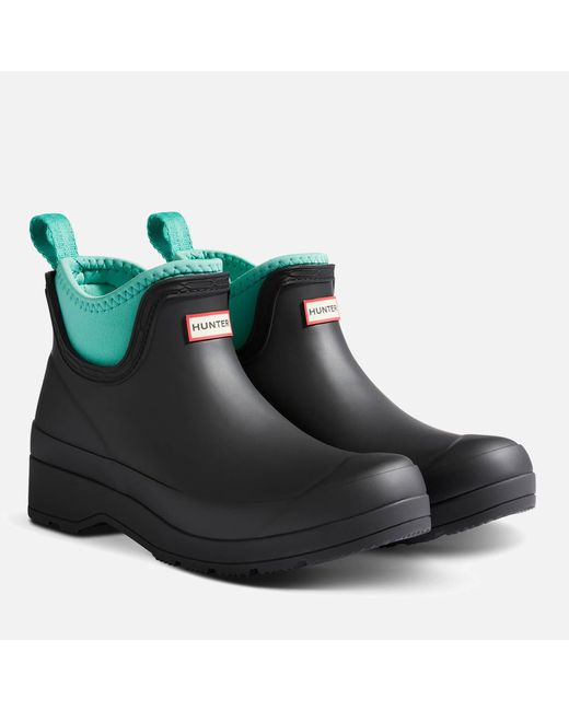 Hunter Black Play Neoprene And Rubber Chelsea Boots