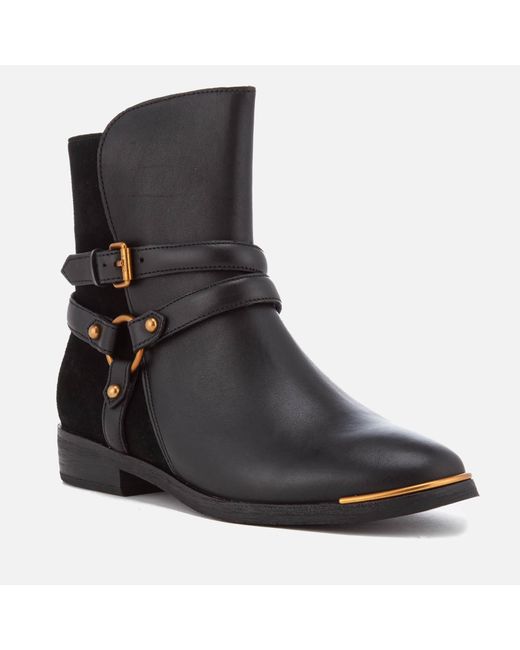 UGG Women's Kelby Leather Ankle Boots in Black | Lyst Canada