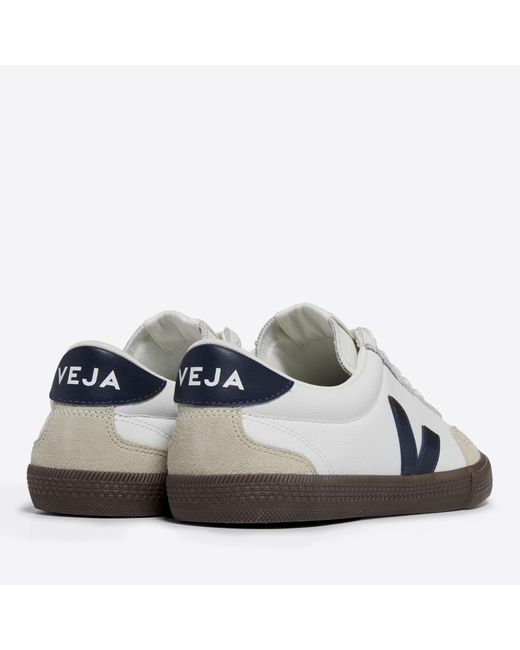 Veja White Volley Pebble-grain Leather Trainers for men