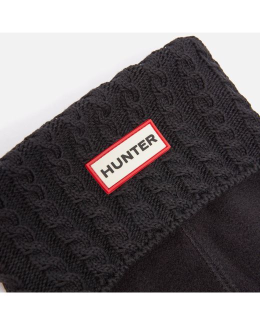 Hunter Red Cable Knit And Fleece Tall Boot Socks