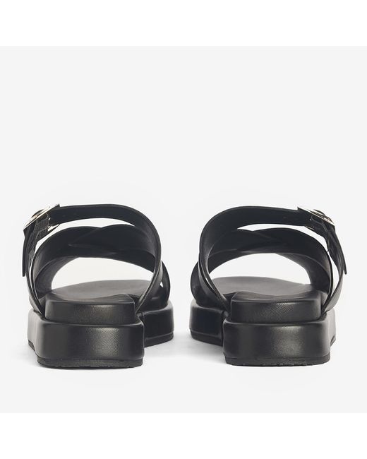 Barbour Black Annalise Leather Sandals