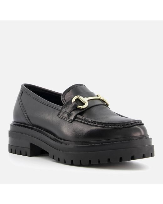 Dune Black Gallagher Leather Loafers
