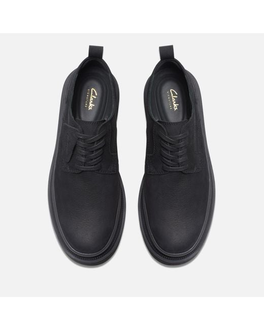 Clarks Black Badell Nubuck Shoes for men
