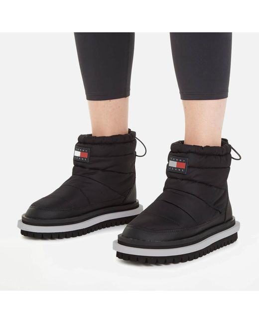 Tommy Hilfiger Recycled Padded Cleat Snow Boots in Black | Lyst