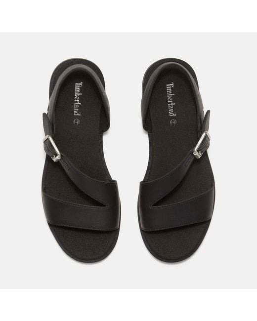 Timberland Calista Bay Backstrap Sandal For Women In Black, Woman, Black, Size: 3.5