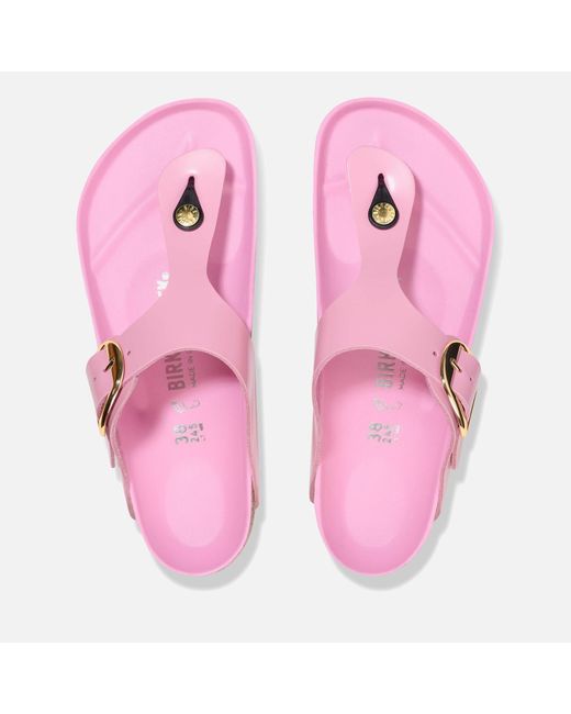 Birkenstock Pink Gizeh Big Buckle Patent-leather Sandals