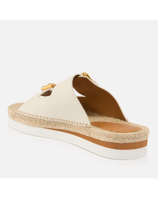 See By Chloé Natural Glyn Leather Double-strap Espadrille Sandals