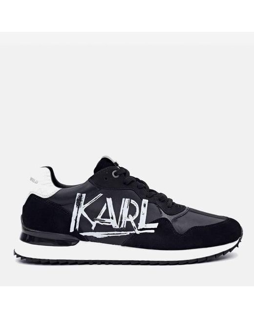 Karl Lagerfeld Velocitor Ii Art Deco Leather Running Style Trainers in  Black for Men | Lyst Canada