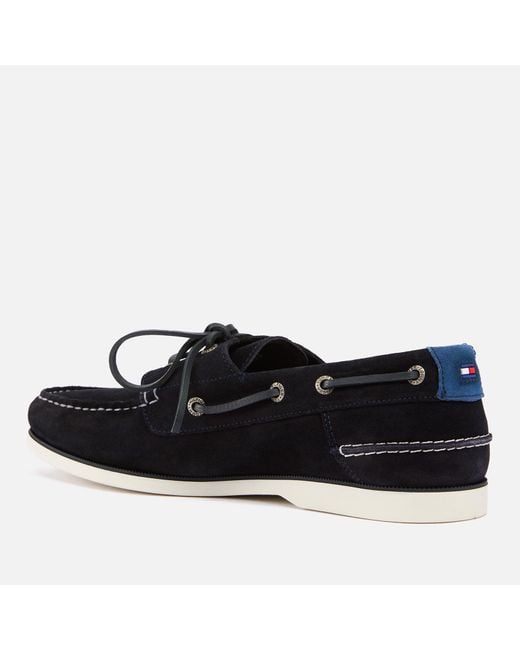 Tommy Hilfiger Black Suede Boat Shoes for men