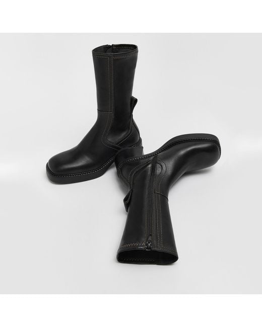 E8 By Miista Black Fabi Heeled Leather Chelsea Boots