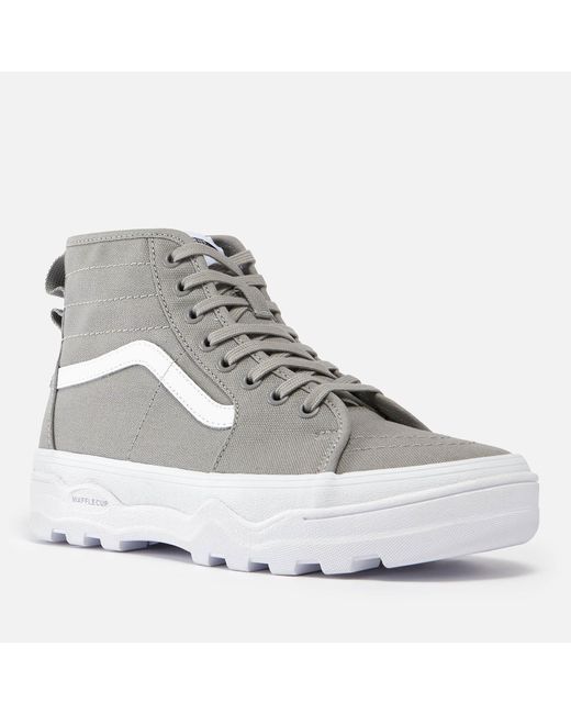 Vans Sentry Sk8-hi Suede And Canvas-blend Trainers in Gray | Lyst