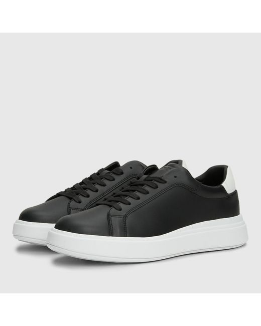 Calvin Klein Black Leather Chunky Sole Trainers for men