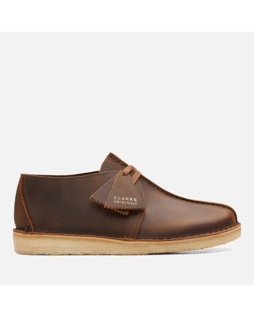 Clarks Brown Desert Trek Shoes for men