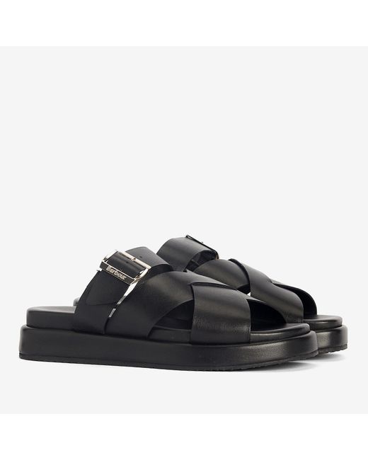 Barbour Black Annalise Leather Sandals