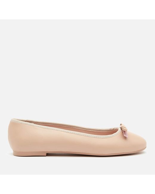 Ted Baker Sualo Leather Ballet Flats in Nude (Natural) - Lyst