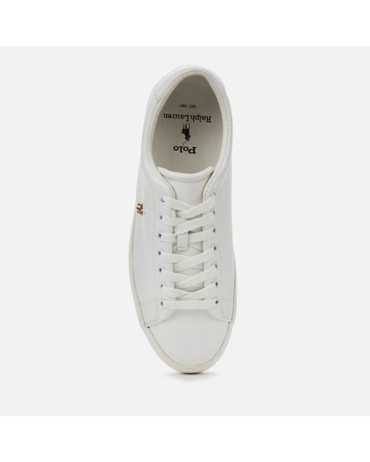 Polo Ralph Lauren Pony Player Vulcanised Leather Sneakers in White for ...