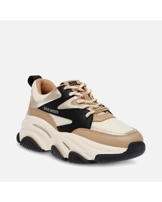 Steve Madden Green Progressive Faux Leather Trainers