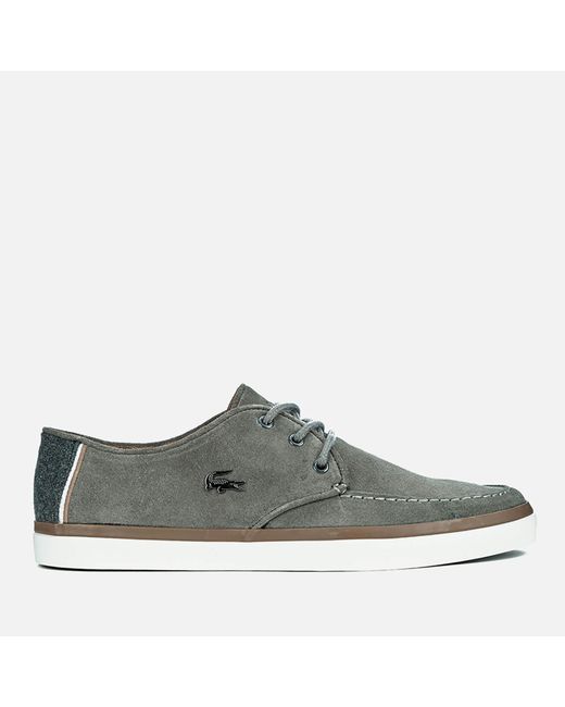 Lacoste Gray Men's Sevrin 2 Lcr Suede Deck Shoes for men