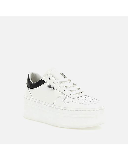 Guess White Lifet Chunky Flatform Leather Trainers