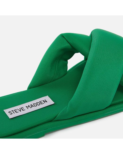 Steve Madden Green Dixie Padded-jersey Sandals