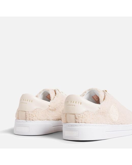 Ted Baker Pink Dilliah Faux Shearling Trainers