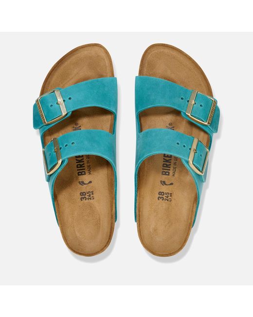 Birkenstock Blue Arizona Slim-fit Oiled-leather Sandals