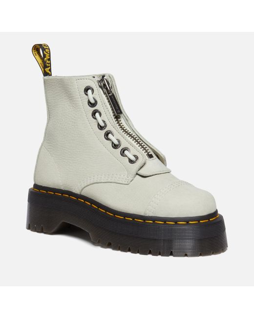 Dr. Martens Green Sinclair Leather Zip Front Boots