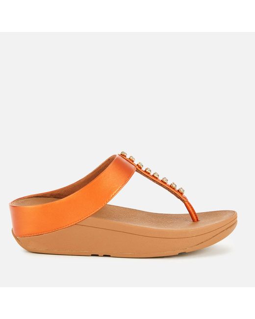 Fitflop Orange Fino Treasure Toe Post Sandals