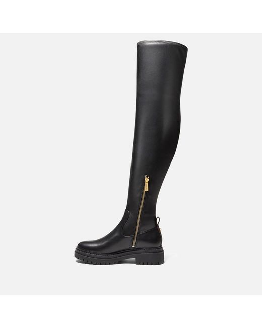 MICHAEL Michael Kors Black Cyrus Leather Knee-high Boots