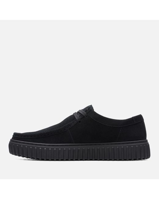 Clarks Black Torhill Lo Suede Shoes for men