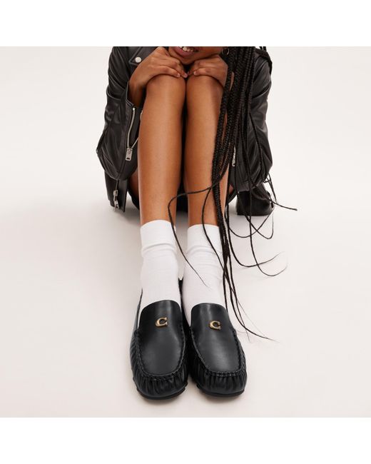 COACH Black Flats Ronnie Loafer