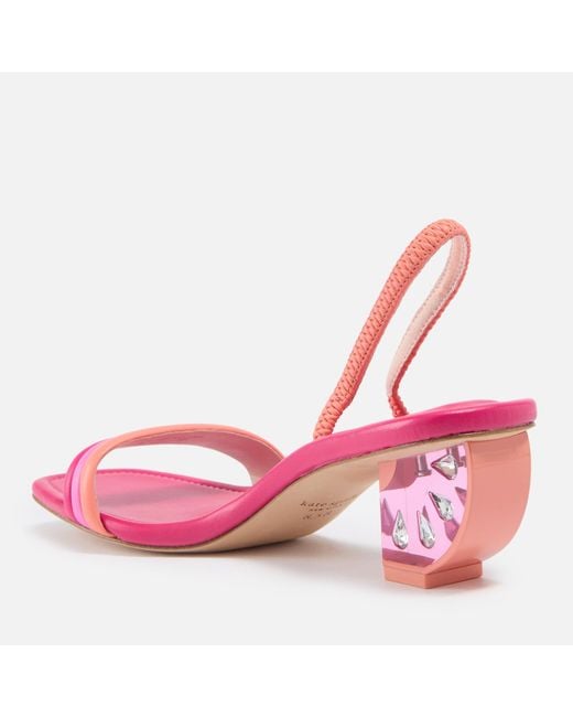 Kate Spade Pink Zesty Leather Heel Sandals