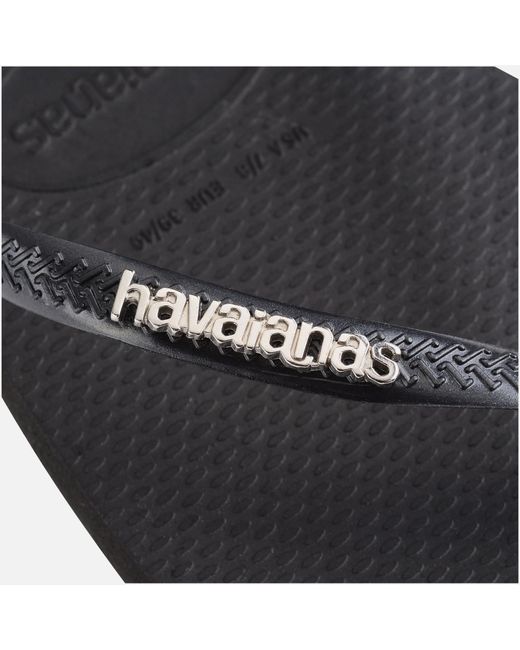 Havaianas Black Slim Square Rubber Flip Flops