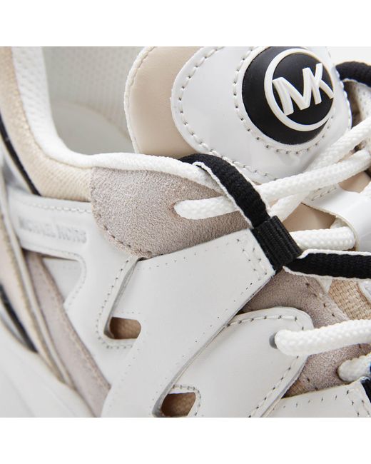 michael michael kors hero leather and mesh trainer