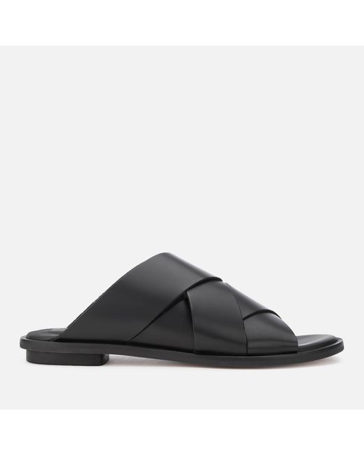 Clarks Black Willow Art Leather Flat Sandals