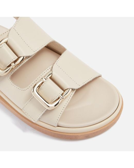 Alohas Natural Harper Leather Double Strap Sandals