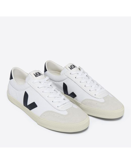 Veja White Volley Cotton-canvas And Suede Trainers for men