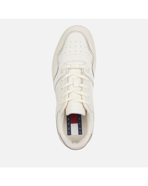 Tommy Hilfiger White Basket Leather Trainers for men