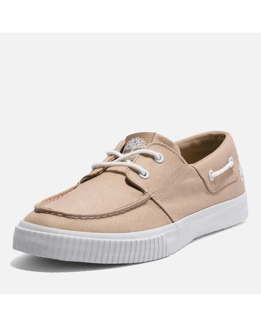 Timberland Mylo Bay Canvas Boat Shoes in Natural for Men | Lyst UK