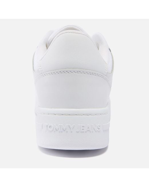 Tommy Hilfiger White Leather Basket Trainers