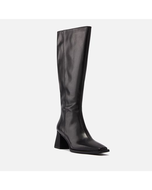 Vagabond Black Hedda Leather Heeled Knee Boots