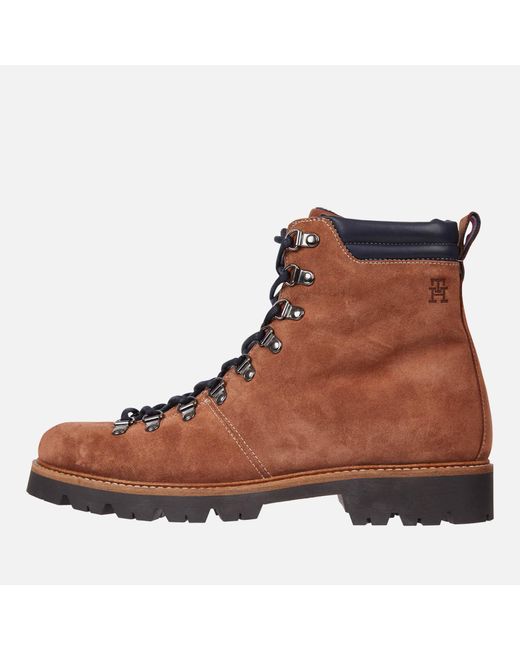Tommy Hilfiger Brown Suede Hiking Boots for men