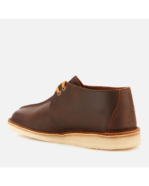 Clarks Desert Trek Leather Shoes in Brown for Men | Lyst